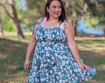 Cortona Dress and Crop Top PDF Sewing Pattern, US sizes 0 - 32, Dress Pattern, Summer Dress Pattern