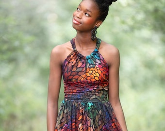 Aveiro Dress PDF Sewing Pattern, US sizes 0 - 32, Halter Style Dress Pattern, Knit Dress Pattern