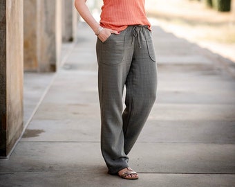 トゥルムパンツとショーツのPDF縫製パターン、USサイズ0～32、伸縮性ウエスト、ビーチパンツ、サマーショーツのパターン