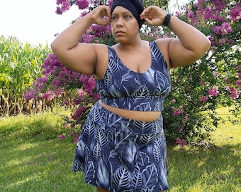 Estes Top and Skirt PDF Sewing Pattern, including US sizes 0-32, Built-In Bra, Built-in Shorts