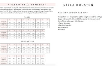 ヒューストン タンクトップ PDF 縫製パターン、US サイズ 0 - 32、簡単