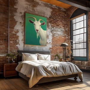 Wall art Goat by artist James W Johnson with two hundred exhibitions in public and private collections. Greatest of all time.