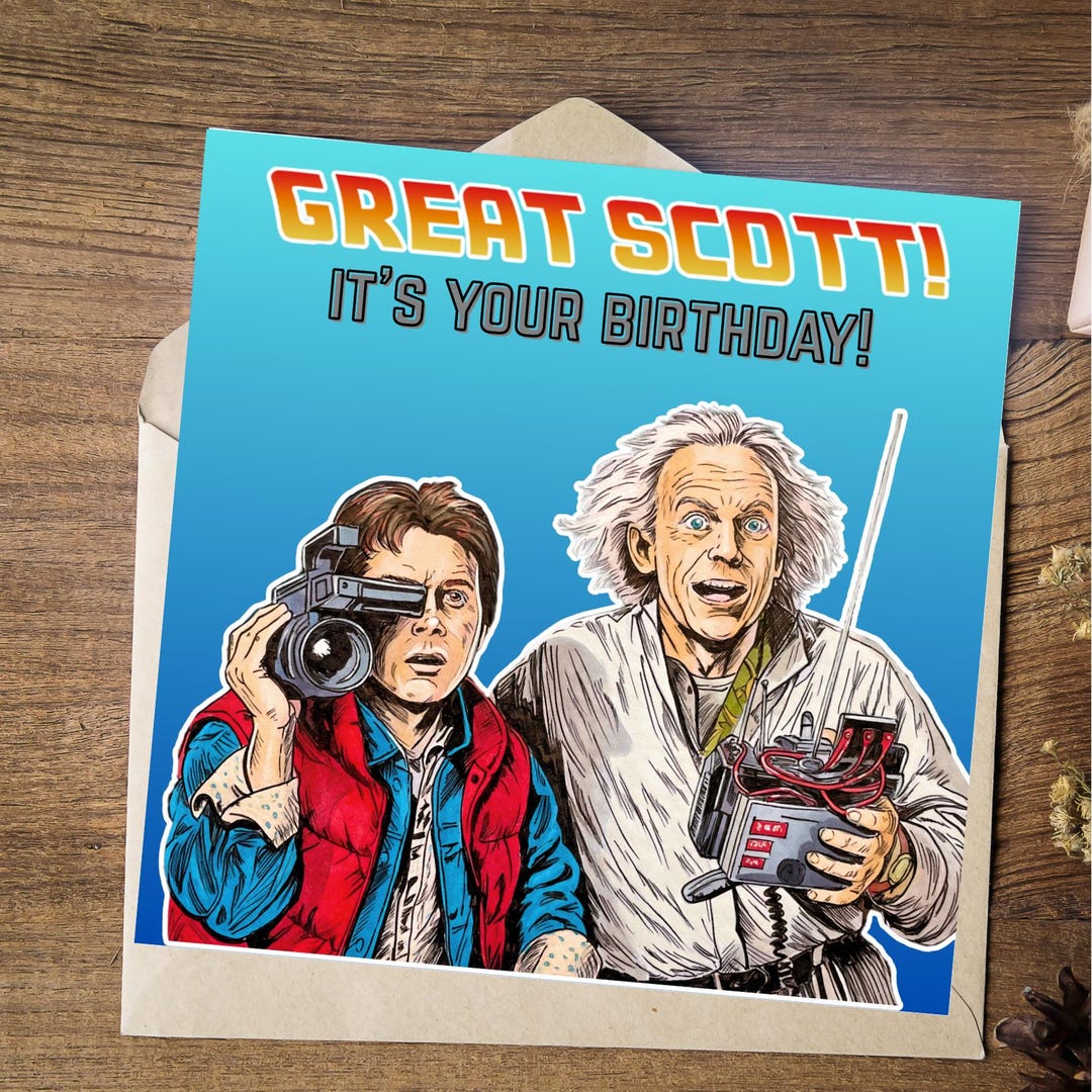 Back to the Future Birthday Card | 80s Movie Fan Art | Free Gift - Etsy UK