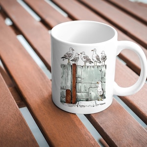 Seagull Mug, Seaside Gift, Housewarming, Birthday Gift, Coffee Mug, Seagull Lover, Seagulls Mug