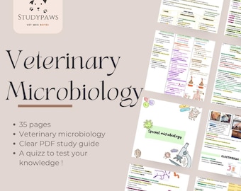 Aantekeningen veterinaire microbiologie: duidelijke pdf-studiegids voor dierenartsstudenten | Digitale download