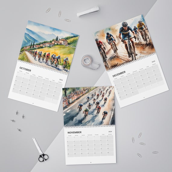 Cycling Calendar 2024 Wall Art, Cycling 2024 Wall Calendar, Cycling Racing Calendar  2024, Cycling Wall Art, Watercolor Wall Calendar - Etsy