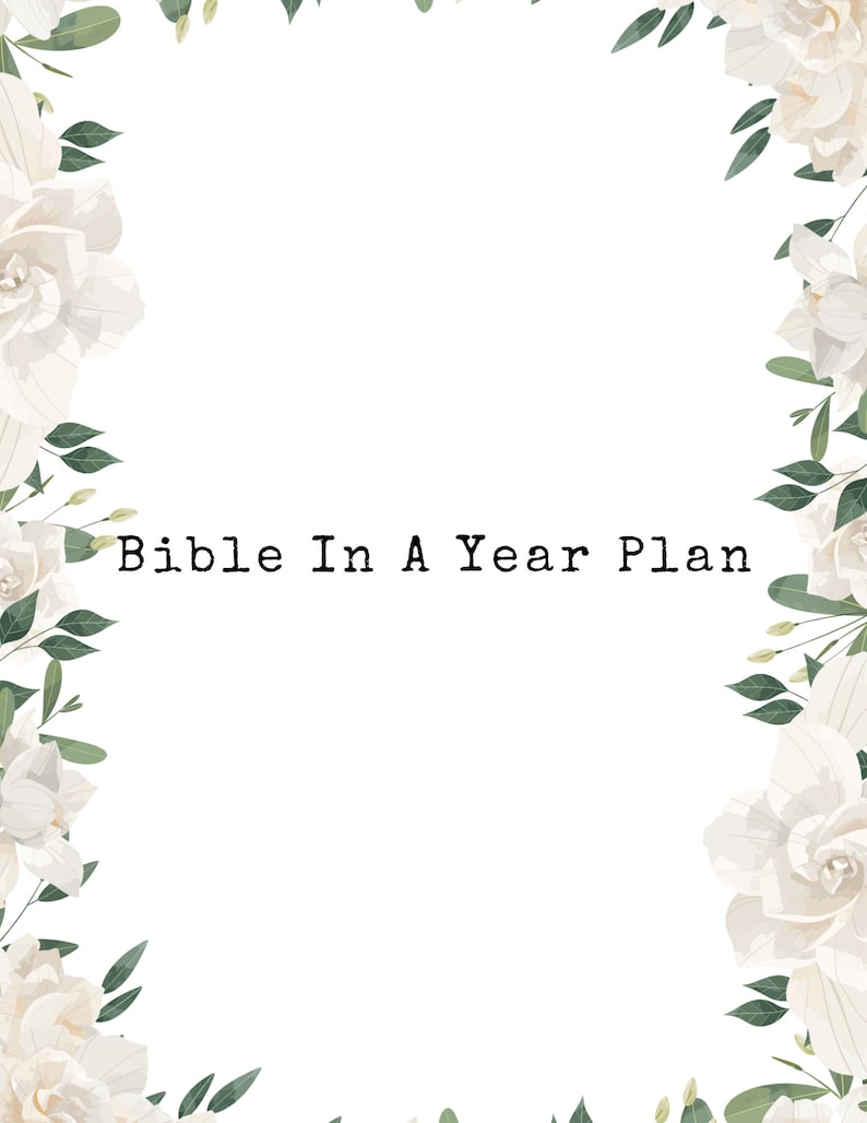 Bible Reading Plan, 365 Day Bible Plan, Digital Bible Plan, Printable ...