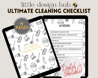 Lista de verificación de limpieza: Planificador de tareas del hogar imprimible de 19 páginas (descarga digital)