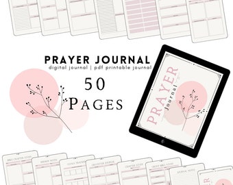 Christian Prayer Journal Printable: Gratitude & Bible Study (Digital Download)
