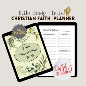Faith Planner 2025, Christian Planner, Digital and Printable With 2025 Calendar, 46 Pages In Total