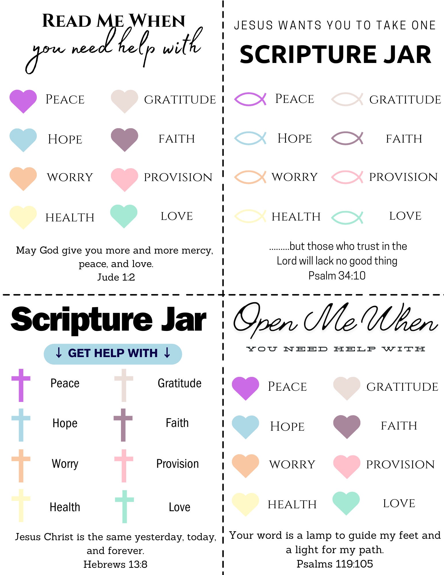 Scripture Jar Printables | DIY Bible Verse Notes | Printable Prayer Jar ...