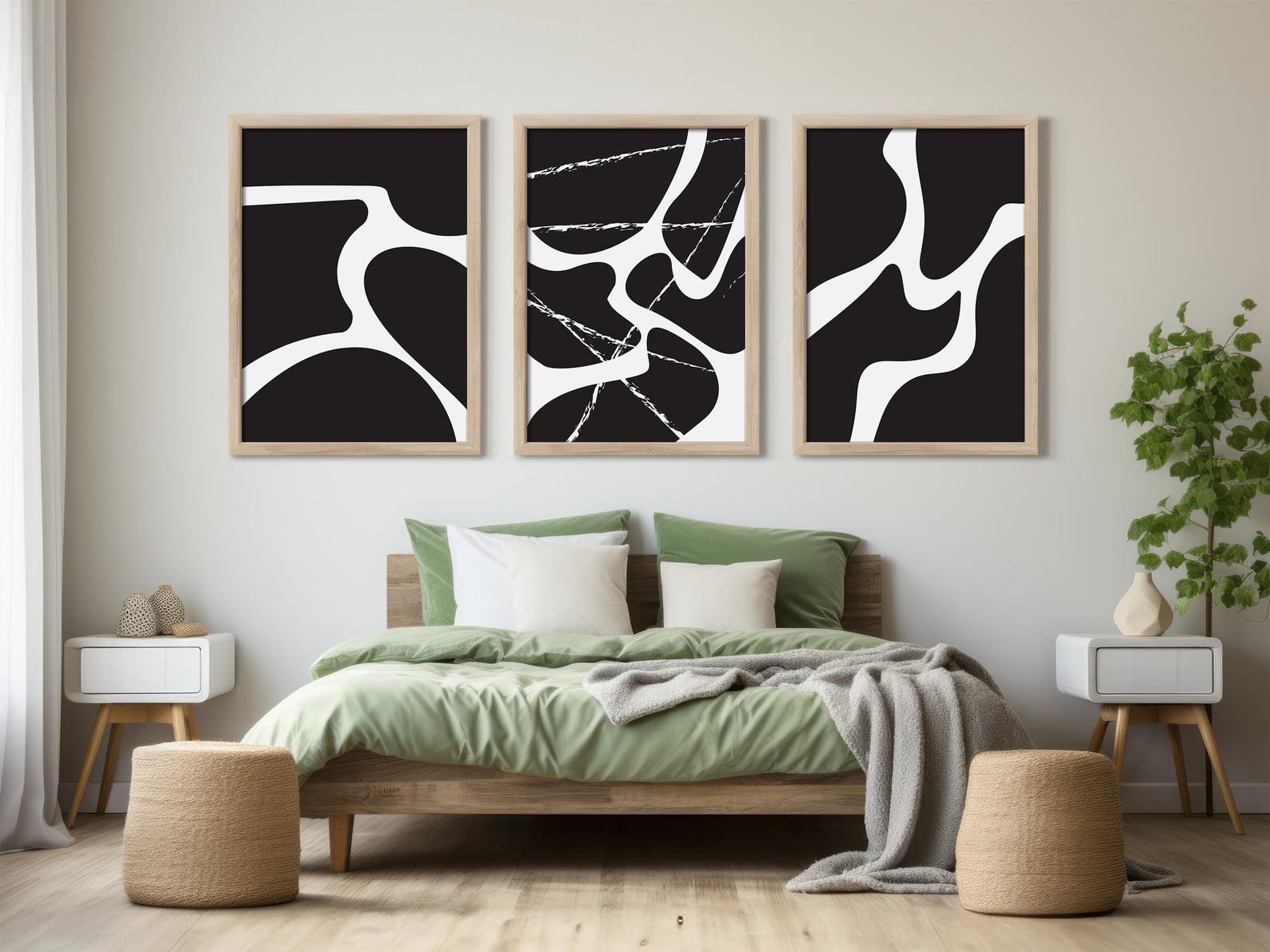 Set of 3 Minimalist Abstract Art Prints: Modern Home Decor (digital ...
