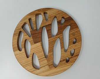 Pot coasters, wooden coasters in a tree look