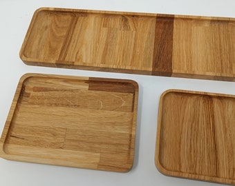 Eichenholz Tablett. Schreibtischablage aus Holz. Für Schmuck, Schlüssel, Uhr, Brille, Stifte. modernes Design aus Eichenholz