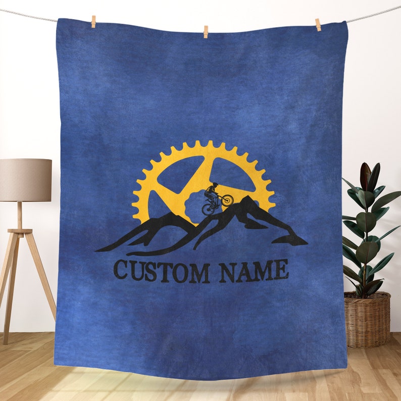 Personalized Blanket Customized Name Mountain Biking Bike Race Blankets