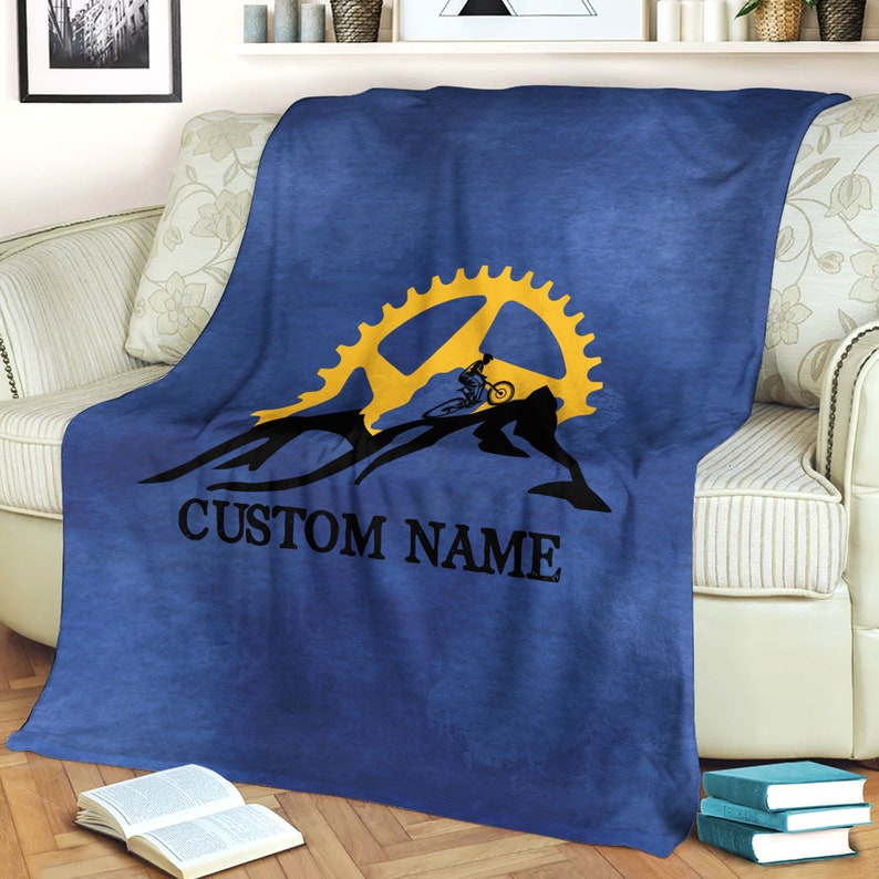 Personalized Blanket Customized Name Mountain Biking Bike Race Blankets