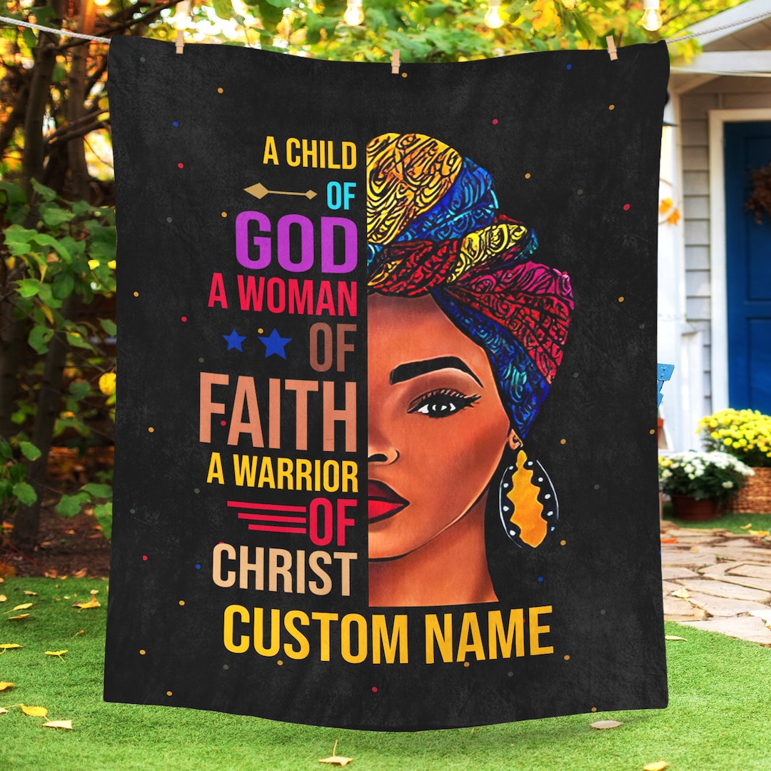 Personalized Fleece Blanket Customized Name God Inspirational Quote