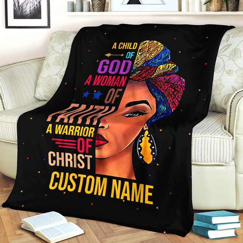Personalized Fleece Blanket Customized Name God Inspirational Quote