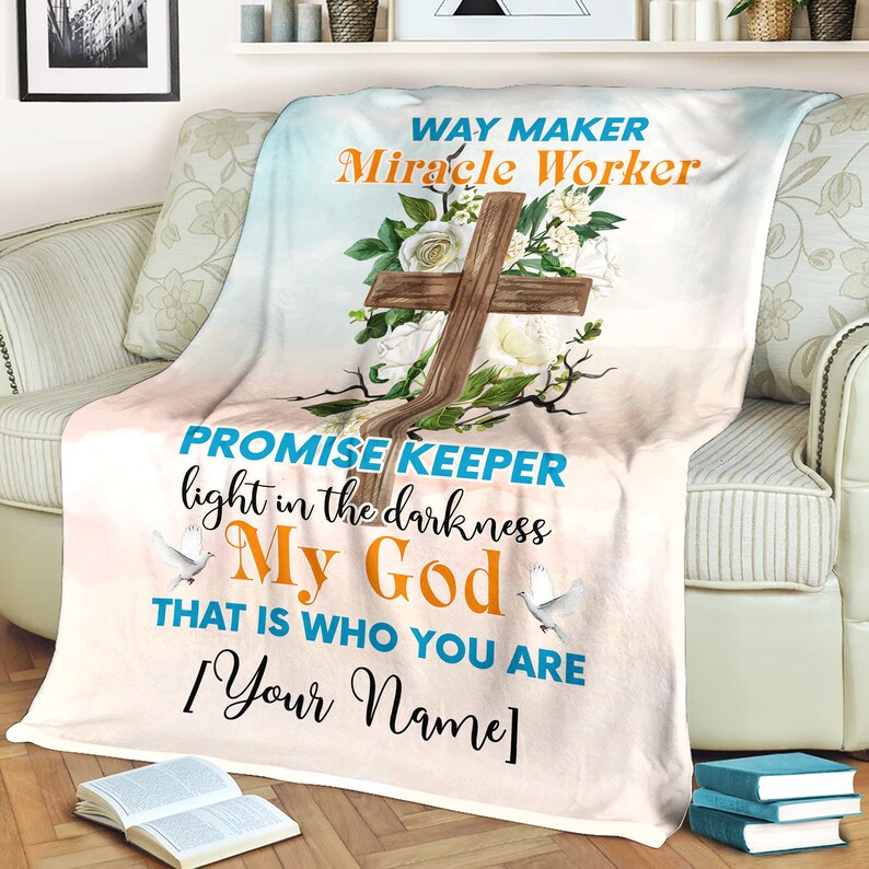 Personalized Blanket Customized Name Miracle Worker Promise Keeper God
