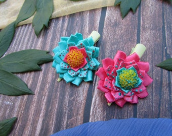 Petites barrettes à cheveux rose menthe (2 pièces), accessoire fleurs