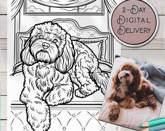 Custom Coloring Book Pet Portrait 2 Day Digital Delivery