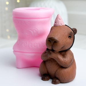 Capybara Birthday Silicone Mold, Capybara Cake Topper Mold, Animal Set Mold, Cute Capybara Mold for Baking, Candle Mold, DIY Craft Molds