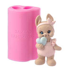 Moule en silicone Lapin avec noeud 3