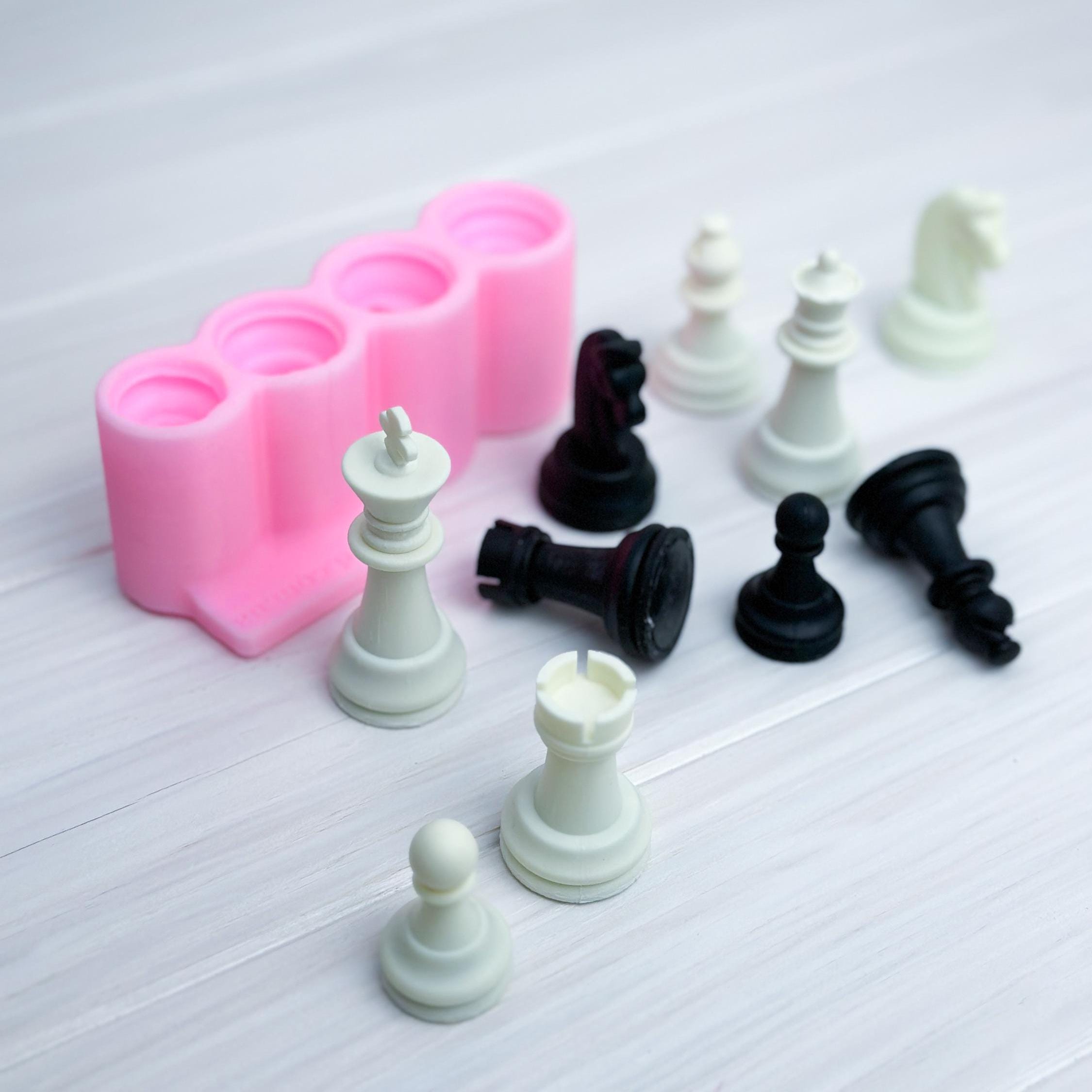 Kit Moules En Silicone Pour Échiquier DIY - Grand, Moyen, Petit + Pièces - Résine Époxy