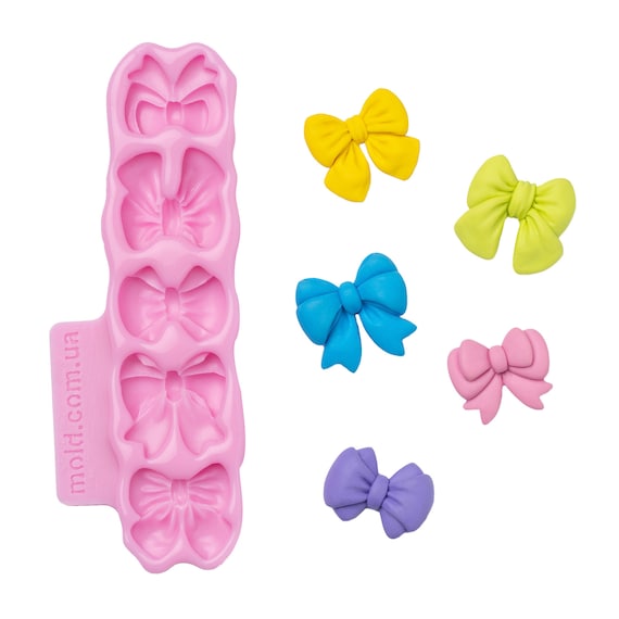Stampo In Silicone Per Fiocchi – 8 Mini Stampi Rosa, Per Fondente, Pasta Di Zucchero, Decorazione Torte Fai-da-te