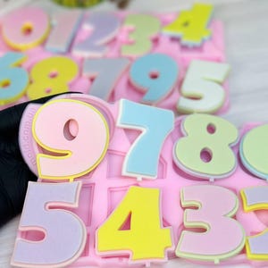 Sifferform i silikon 0–9 för choklad och fondant, klubba med sifferform för tårtdekorationer, form för tårtdekoration