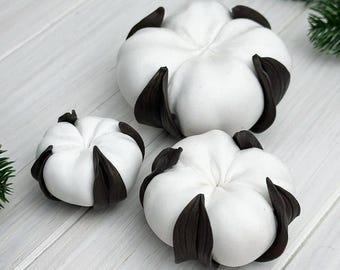 Cotton Flower Silicone Mold for Zephyr Floristry, Botanical Cake Topper Mold, Realistic Marshmallow Flower Mold for Wedding Desserts