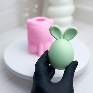 Hasen-Ei-Silikonform, Hasenohrenform, Osterhasenform, Hasen-Fondantform, Osterkerzenform, DIY Osterdessertdekoration