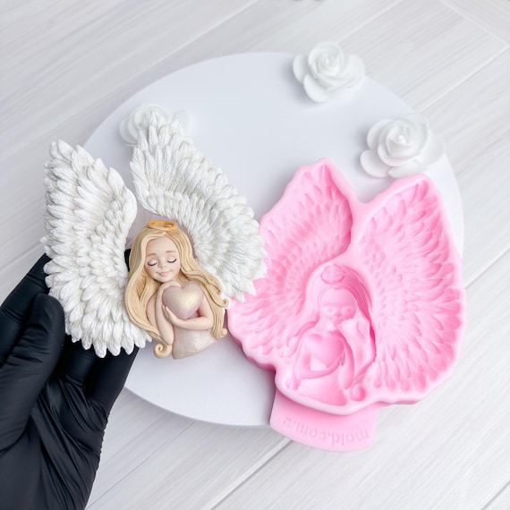 Lot De 2 Moules En Silicone Ange, Moule De Coulée En Silicone, Moules à Béton, Moules De Coulée En Silicone Ange, Résine, Décoration D'intérieur - France