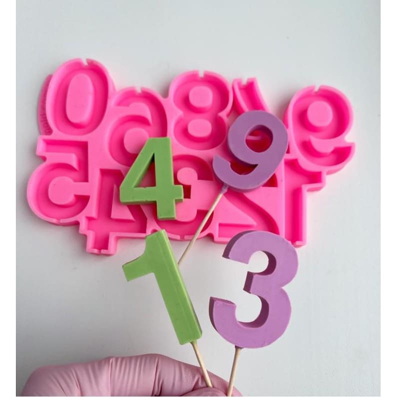 Number Cake Topper Silicone Mold Set, Birthday Age Numbers Mold for ...