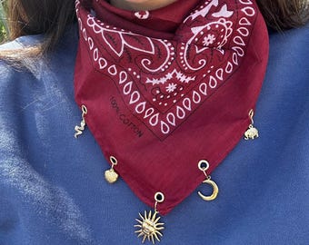 Bandana Colorata "PAISLEY" Con Stampa Cachemire - Verde Militare - Foto 5