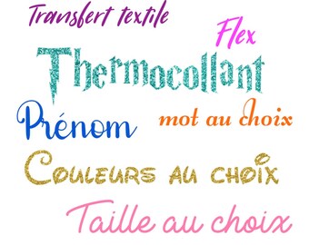 Transfert textile personnalisé -flex thermocollant personnalisé-plusieurs couleurs et dimensions-anniversaire mariage EVJF