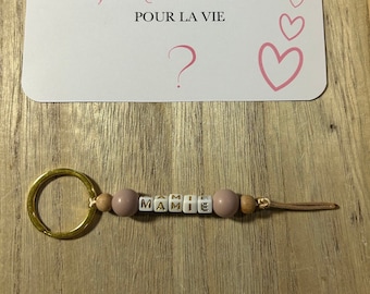 Carte annonce grossesse demande veux tu être ma mamie  - avec porte clef personnalisé couleur au choix -promue grand mère -avec enveloppe