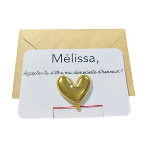 Carte annonce mariage personnalisé-demande veux tu être ma demoiselle d’honneur-broche personnalisé et bracelet pendentif cœur-promue témoin