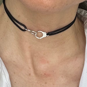 Wire necklace cord pendant handcuff - adjustable size - silver or gold - 23 wire colors possible - Baby child woman man - crew neck