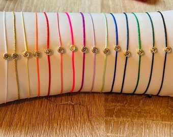 Bracciale Sacro Hamsa Mano Malocchio Blu Intrecciato STRING - Foto 8