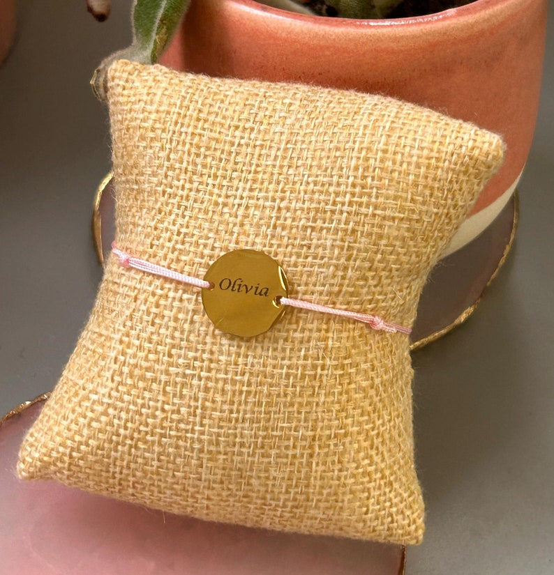 Personalized Medal Bracelet to Engrave Cord Bracelet Birth Gift