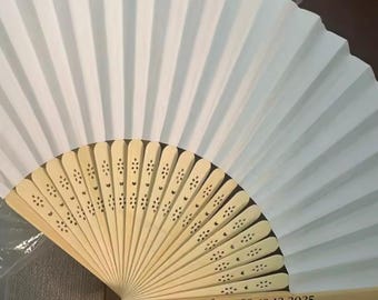 Personalized wooden fan - personalized wedding favor - made of wood - personalized gift for baby shower, bachelorette party, Christmas, christening, birthday