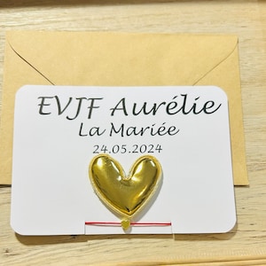 Cadeau EVJF personnalisé-broche personnalisé cœur-bracelet personnalisé EVJF- bracelet fil cordon-carte EVJF-cadeau demoiselle d’honneur