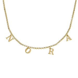 Collar de letras iniciales de oro o plata - collar de nombre - cadena fina - cumpleaños Navidad - acero inoxidable