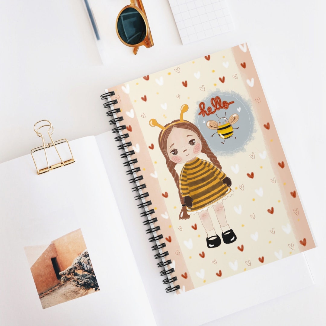 Cute Spiral Notebook,girly Notebook,girl Planner and Journal,2024 Planner,spiral Journal,bee