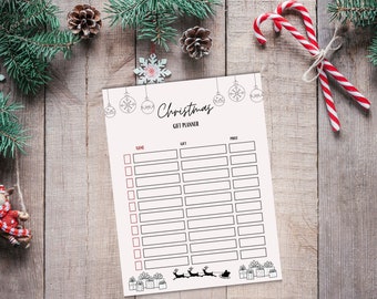 Kerstcadeauplanner, afdrukbare kerstboodschappenlijst, kerstchecklist, vakantieplanner, kerstcadeautracker