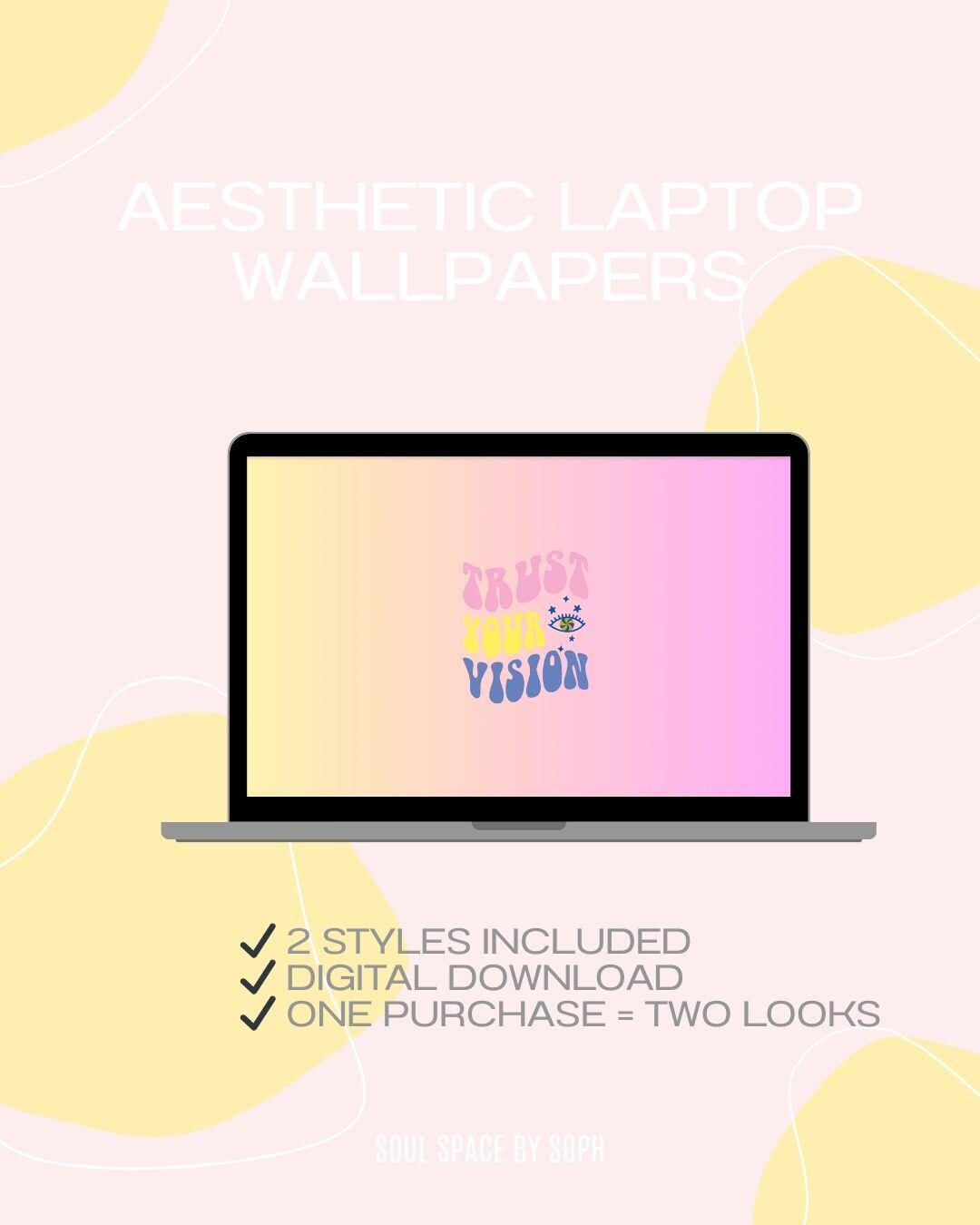 Aesthetic Laptop Wallpaper Set – 2 Digital Backgrounds for Desktop ...