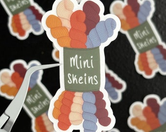Mini Skeins Vinyl Sticker: Cozy Knitting Journal Planner Decal