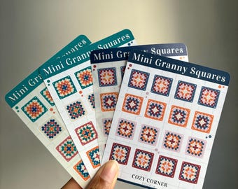 Mini Granny Square Sticker Sheet: Cozy Crochet Planner Stickers