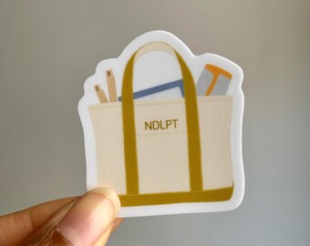 Needlepoint Tote Bag Sticker: Cozy Vinyl Decal